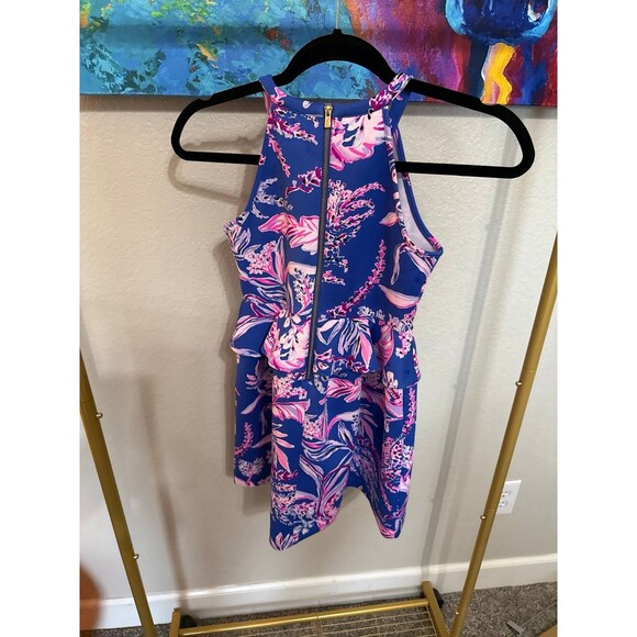 Lilly Pulitzer x Caesara Peplum Dress Iris Wild Within - Picture 6 of 9